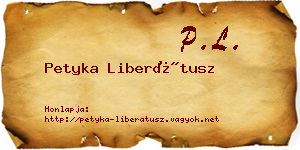 Petyka Liberátusz névjegykártya